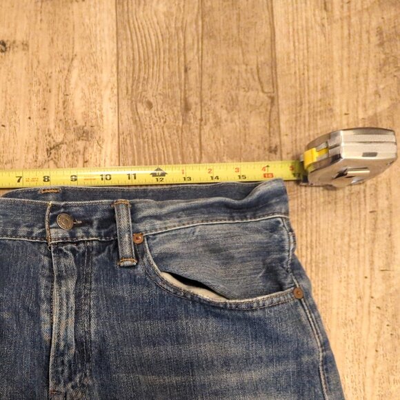 Polo Ralph Lauren Mens 32x32 (33x33) Slim Straight Distressed Denim Jeans - Picture 7 of 13